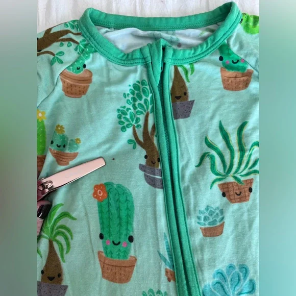 Little Sleepies Succulent Love Zippy Pajamas Size 12-18M GUC - Picture 7 of 7